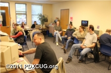 PDXCUG Members watching the GEORAM Presentation